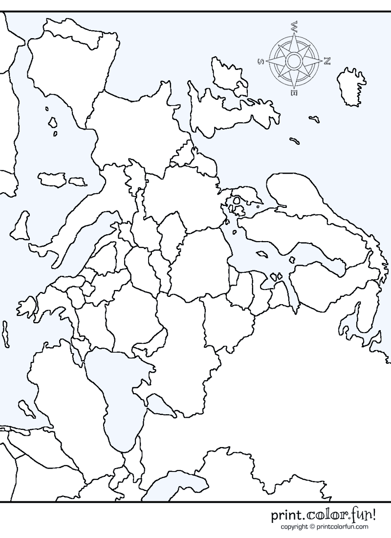 800x1100 Map Of Europe Coloring Page