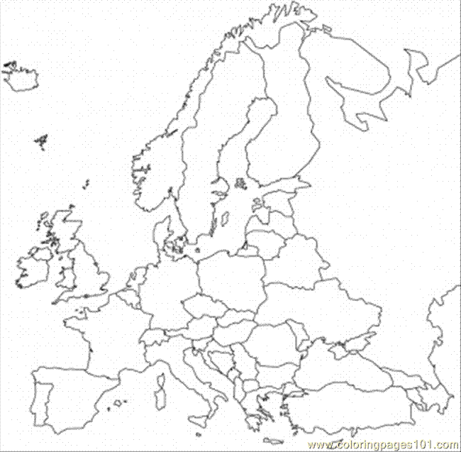 650x637 Europe Map Coloring Page