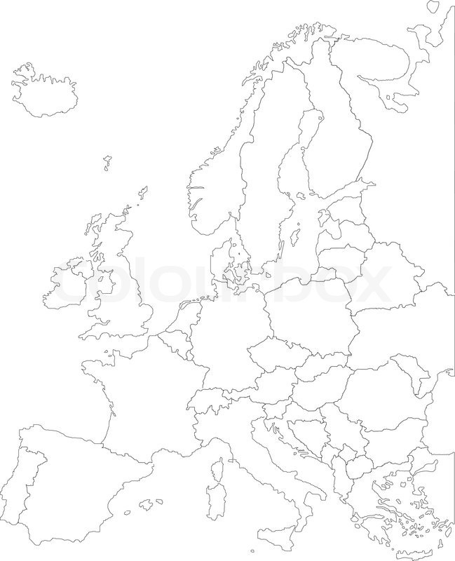 649x800 Europe Map Eps With Borders White Stock Vector Colourbox