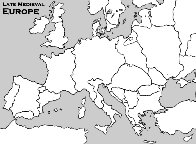 670x494 Blank Outline Map Of Late Medieval Europe Ao Year 7