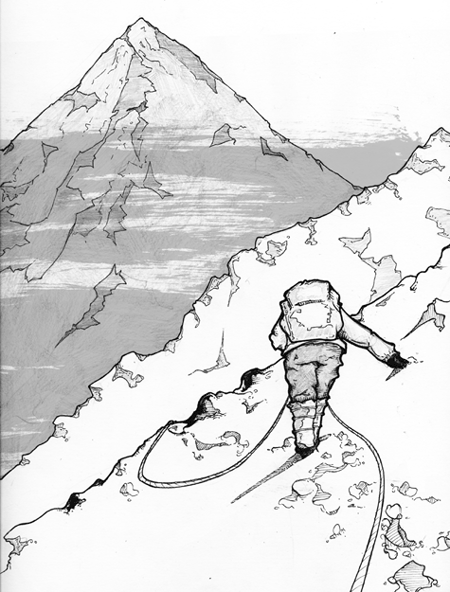 Mount Everest Easy Simple Mountain Drawing
