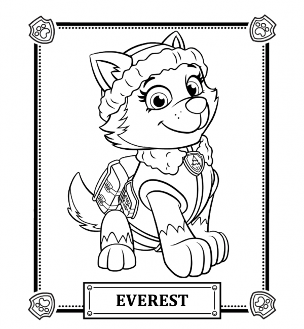 600x650 Paw Patrol Coloring Pages Everest Nice Coloring Pages For Kids