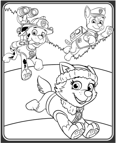 392x480 Everest, Marshall And Chase Coloring Page Free Printable
