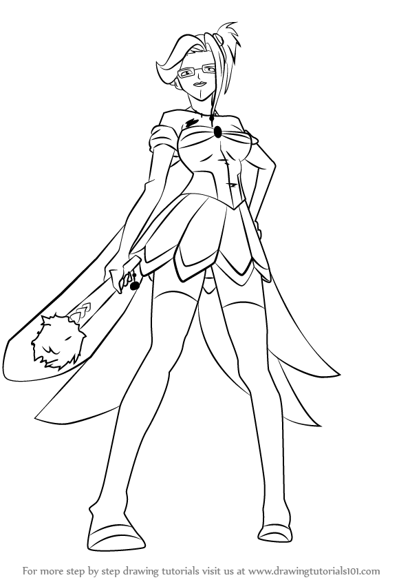 596x842 Learn How To Draw Evergreen From Fairy Tail (Fairy Tail) Step By