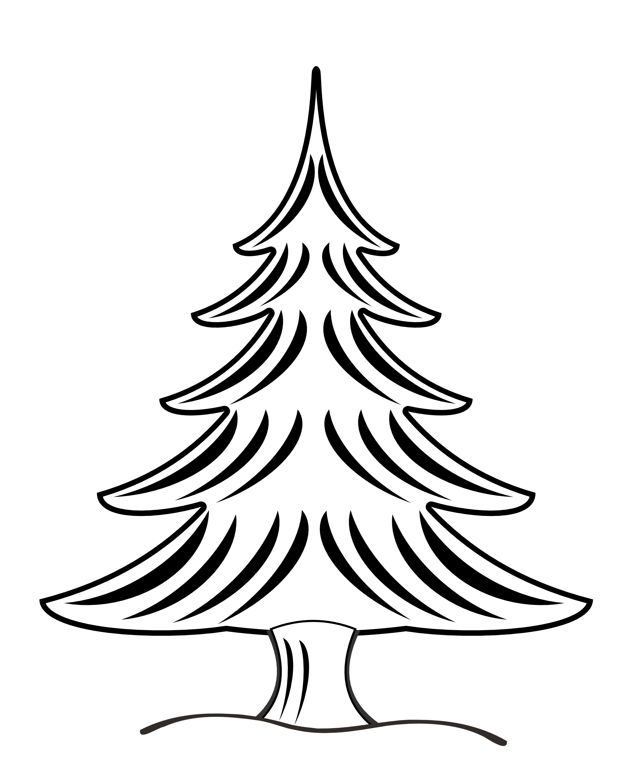 1979x2430 Pine Tree Clipart Line Drawing