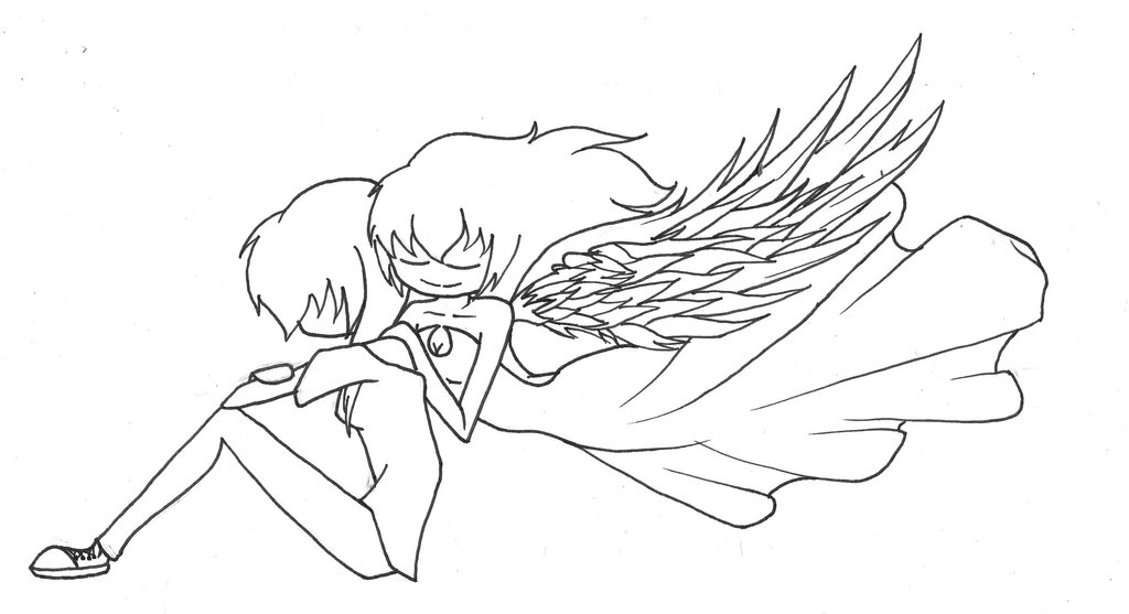 1024x557 Evil Angel Lineart By Shinigamixandie