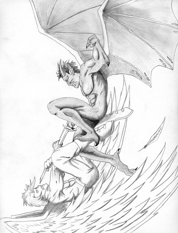 600x786 Evil Vs. Good By Mushitora On Anime Evil Tattoo