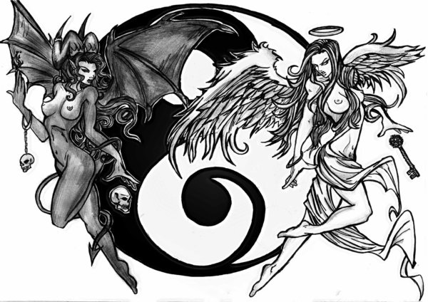 600x424 Evil Angel Yin Yang Tattoo