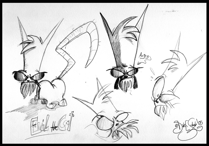 828x578 Evil The Cat Scetches By Themrock