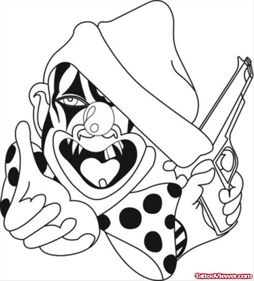 500x554 Funny Evil Clown Tattoo Tattoo