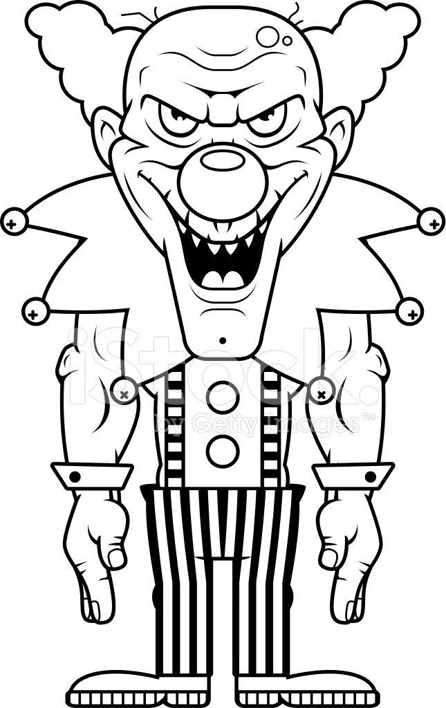 645x1024 Cartoon Evil Clown Stock Vector