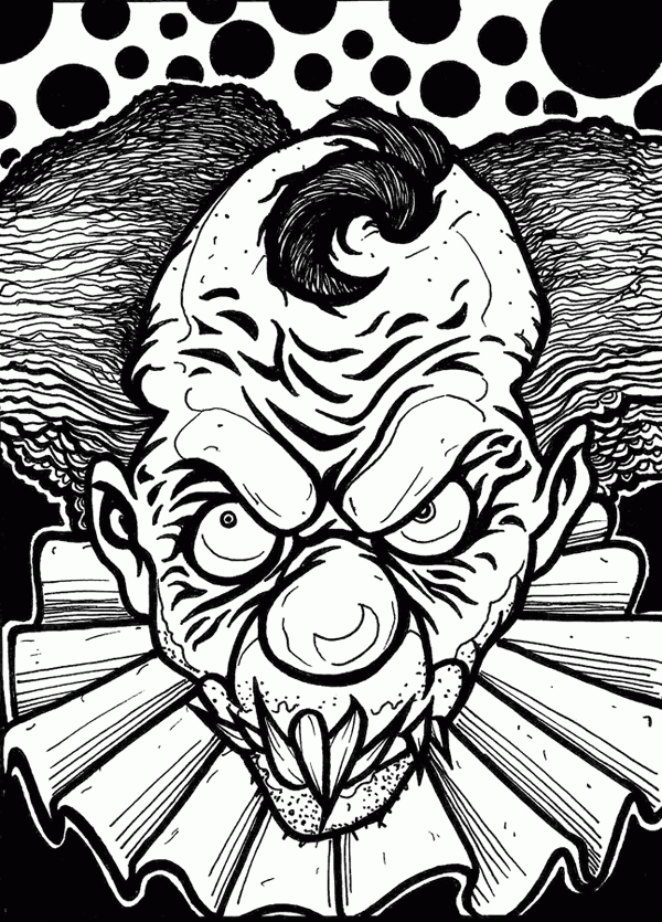 600x835 Scary Clown Coloring Pages 331062