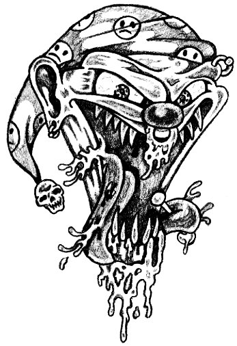 347x506 Collection Of Evil Clown Tattoo Designs