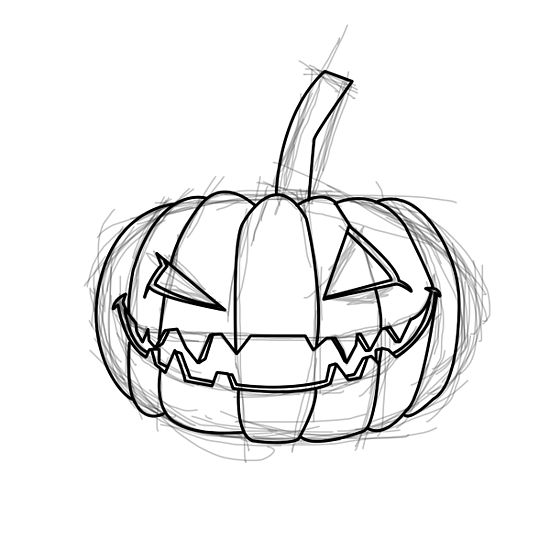 550x550 How To Draw An Evil Pumpkin 8 Steps (With Pictures) Diy