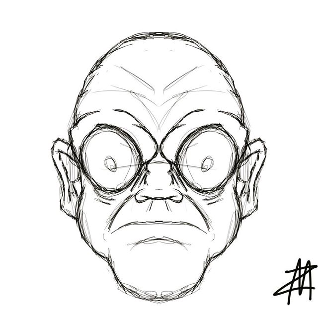 640x640 Eyes Pencil Ink Sketch