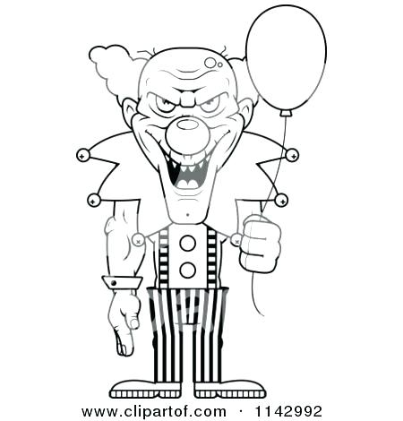 450x470 Clowns Coloring Pages Evil Clown Coloring Pages Scary Clowns