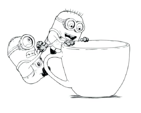 600x480 Despicable Me 2 Coloring Pages To Print Drawn Birthday Minion