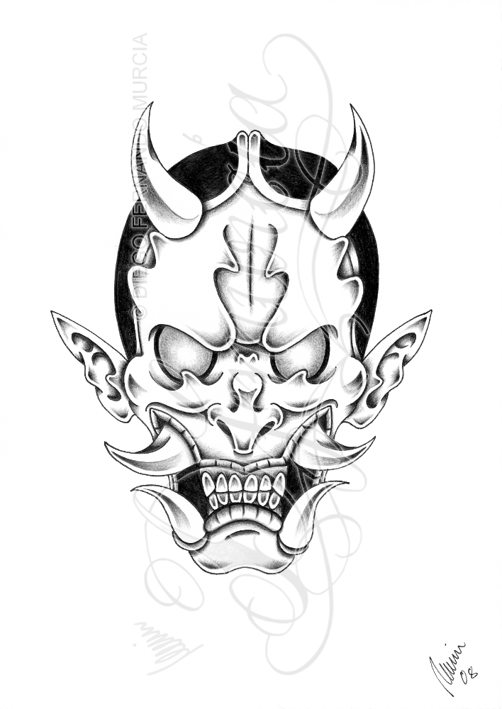 708x1000 2009, A4 Pencil On A Printed Copy My Evil Hannya's Shadow Work