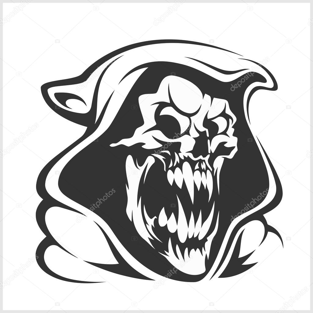 1024x1024 Death Sign Vector. Horror, Evil Scythe , Ghost Skeleton