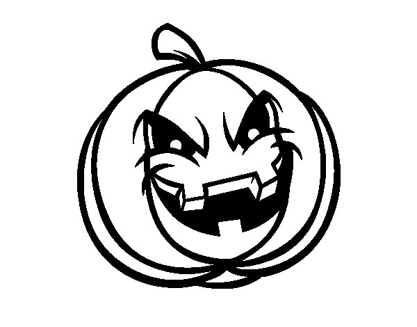 600x470 Evil Scary Pumpkin Coloring Page