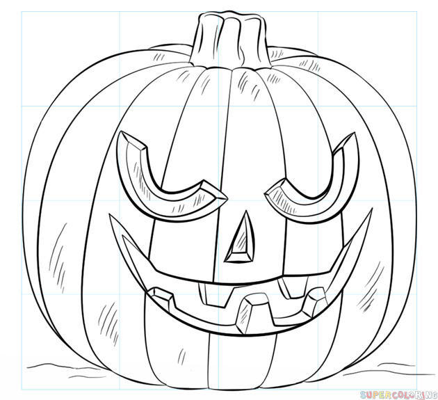 630x575 How To Draw A Jack O' Lantern Step By Step Drawing Tutorials