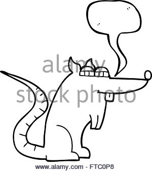 300x339 Cartoon Black Rat With Speech Bubble Stock Vector Art