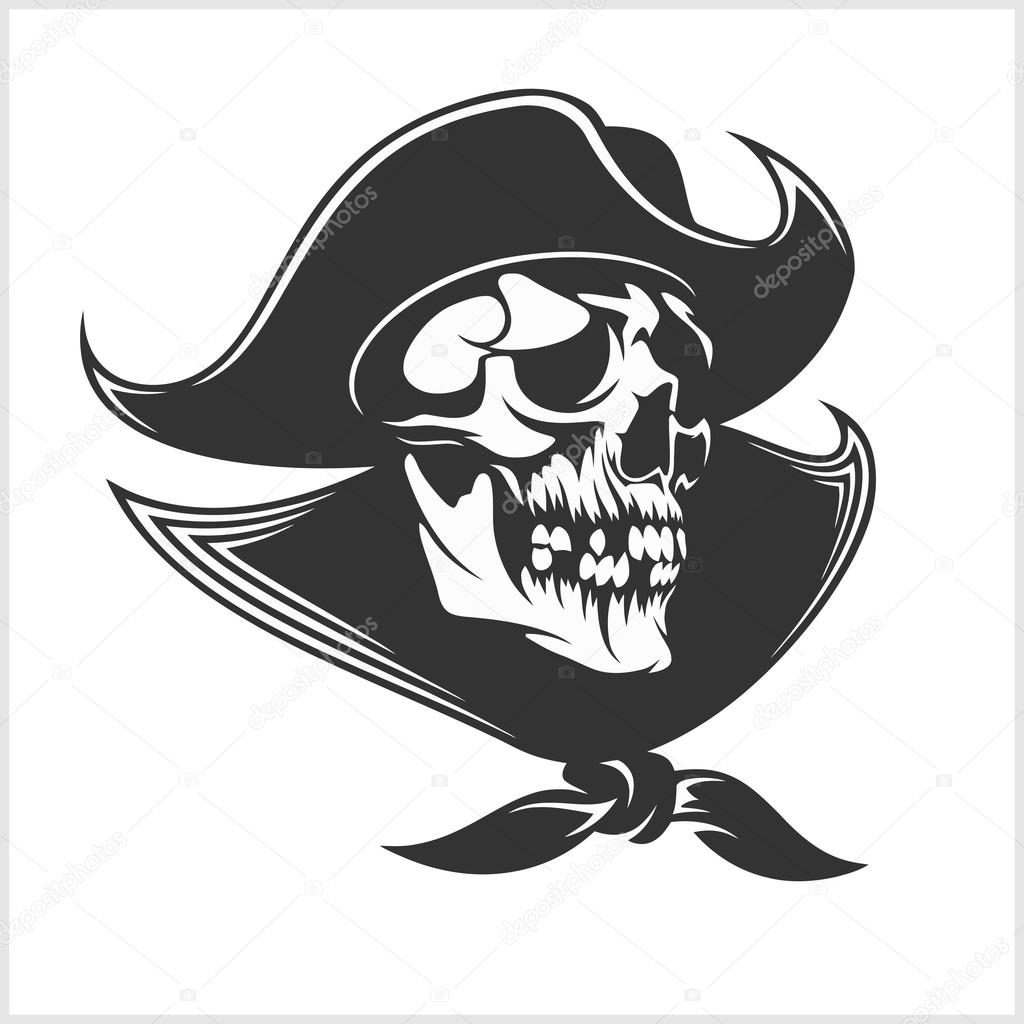 1024x1024 Evil Skull Vector. Dark T Shirt Design. Pirate Insignia Concept