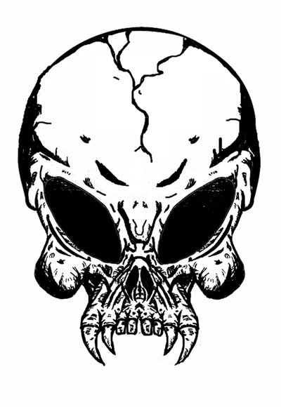 400x580 Evil Alien Skull By Zykhokiller