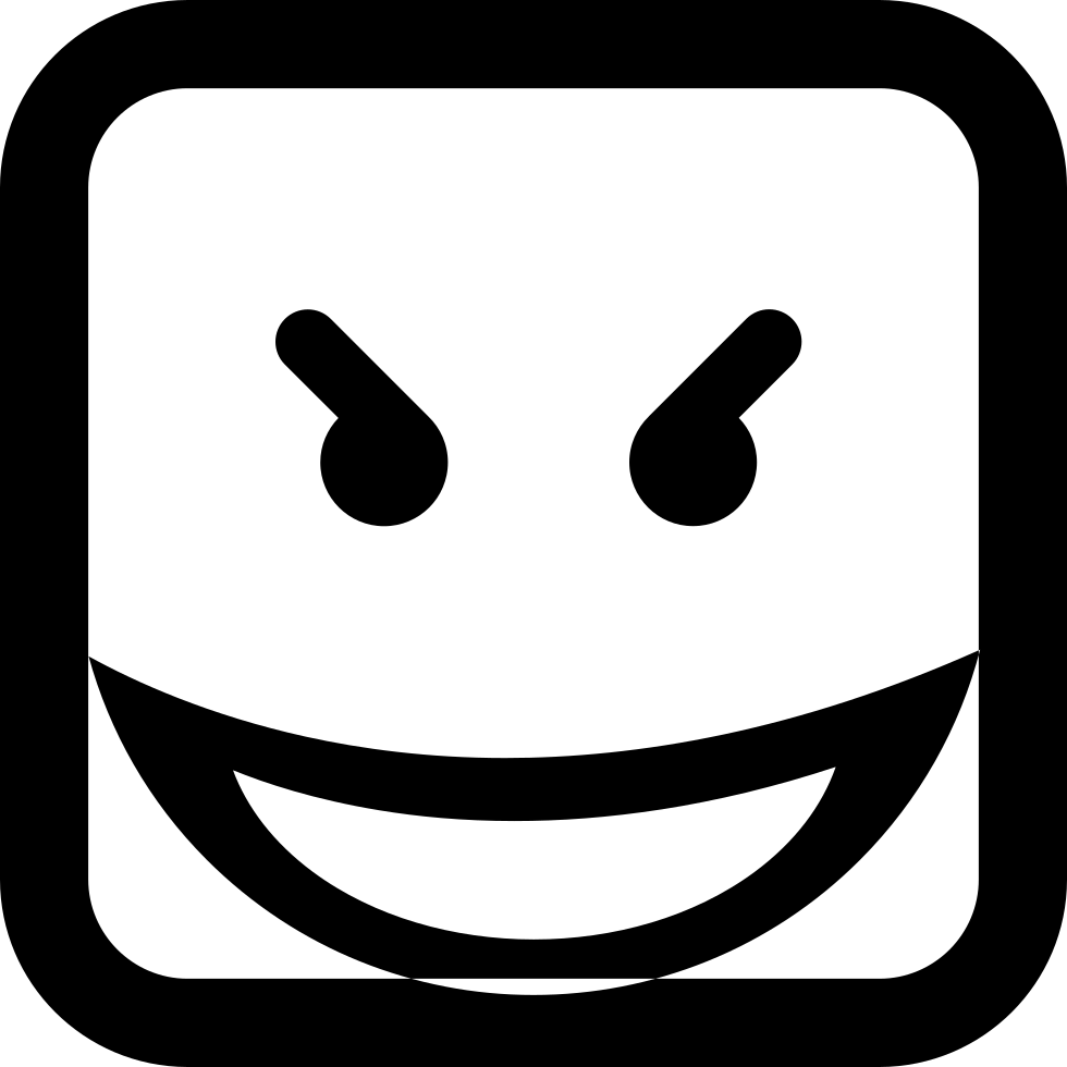 980x980 Evil Smile Square Emoticon Face Svg Png Icon Free Download ( 50826