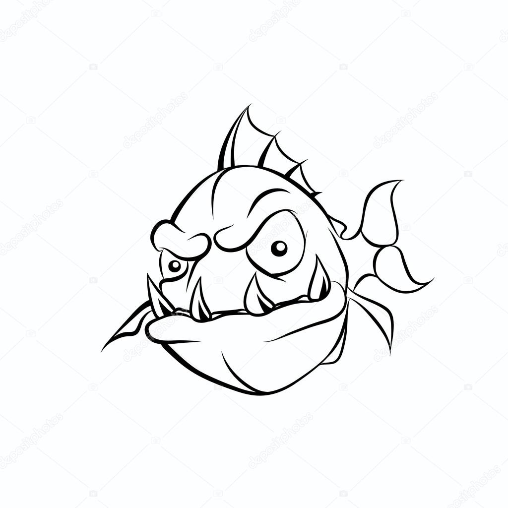 1024x1024 Picture Evil Piranha Stock Vector Moz87