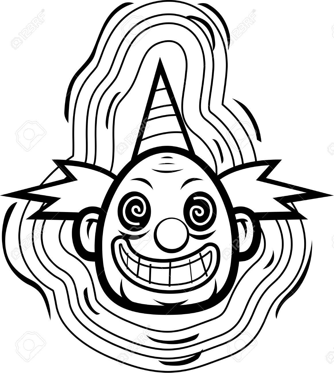 1163x1300 A Cartoon Evil Looking Clown Smiling. Royalty Free Cliparts