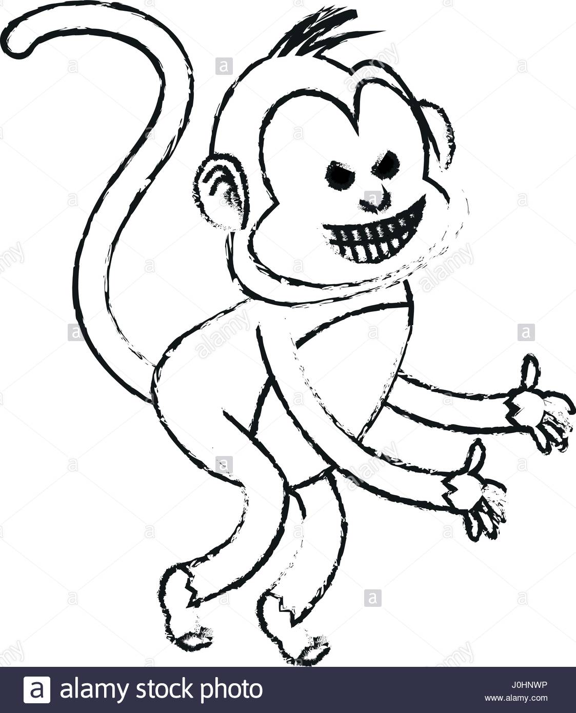 1123x1390 Evil Smile Monkey Cartoon Icon Image Stock Vector Art