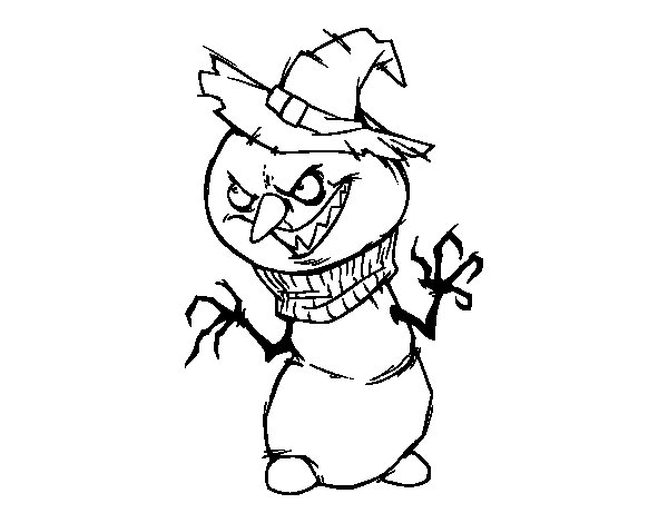 600x470 Evil Snowman Coloring Page
