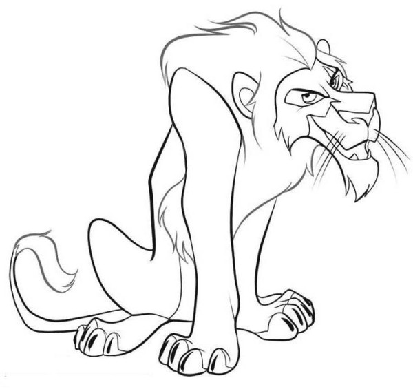 600x565 Evil Scar The Lion King Coloring Page Coloring 4 Kids Disney