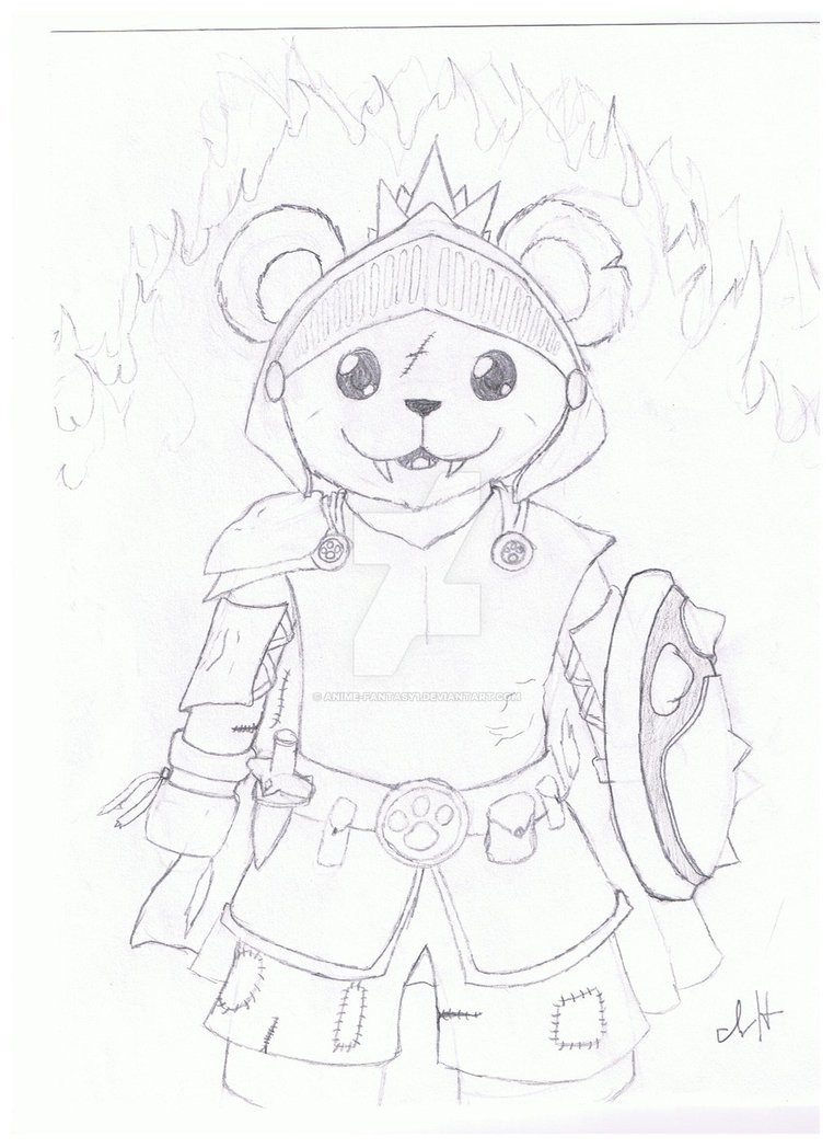 762x1048 Fanged Armored Flaming Teddy Bear Faftb By Anime Fantasy1