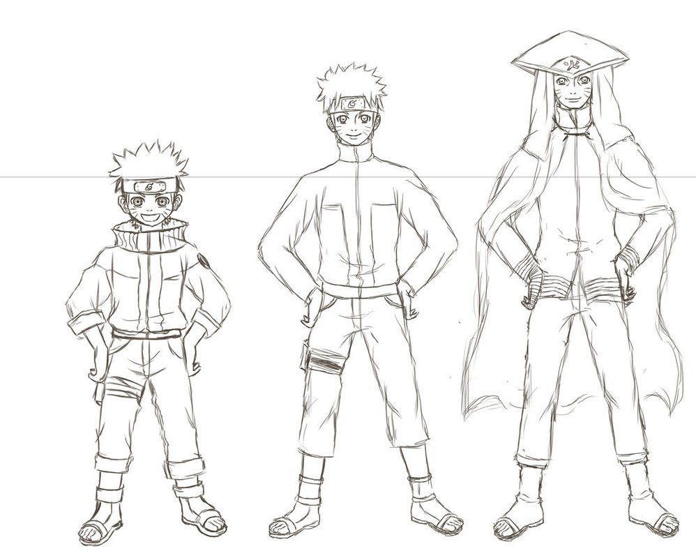 998x800 Naruto Evolution (Sketch) By Asa2705