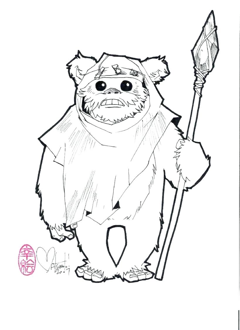 818x1124 Coloring Ewok Coloring Page