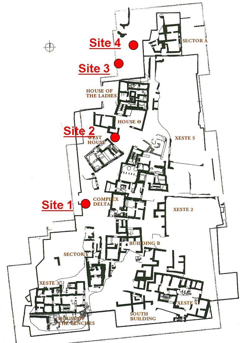 803x1098 Map Of The Akrotiri Excavation With The Location Of The Sampling