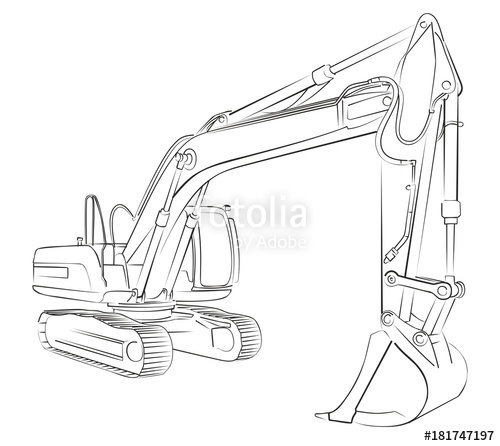 500x446 Excavator Sketch. Stock Image And Royalty Free Vector Files