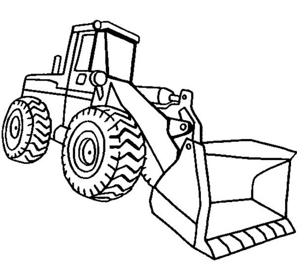 600x532 Front Loader Excavator Coloring Pages