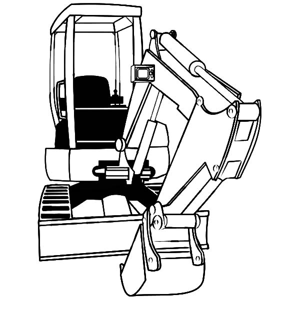 600x627 Mini Excavator Coloring Pages