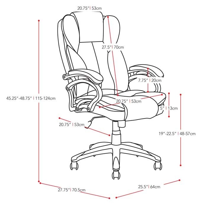 700x700 Executive Office Chair In Black Or White Leatherette