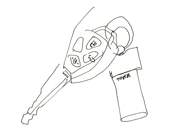600x445 Blind Contour Drawing Car Keys From A Toyota Week 2 Contour