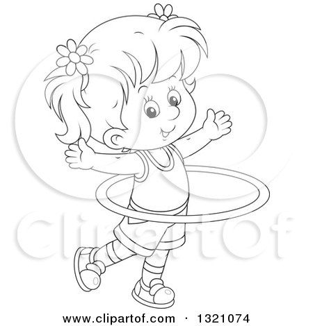 450x470 Lineart Clipart Of A Cartoon Black And White Girl Exercising