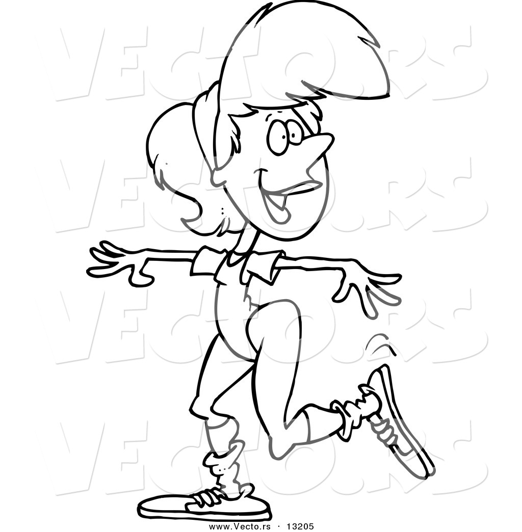1024x1044 Vector Of A Cartoon Aerobics Woman Exercising