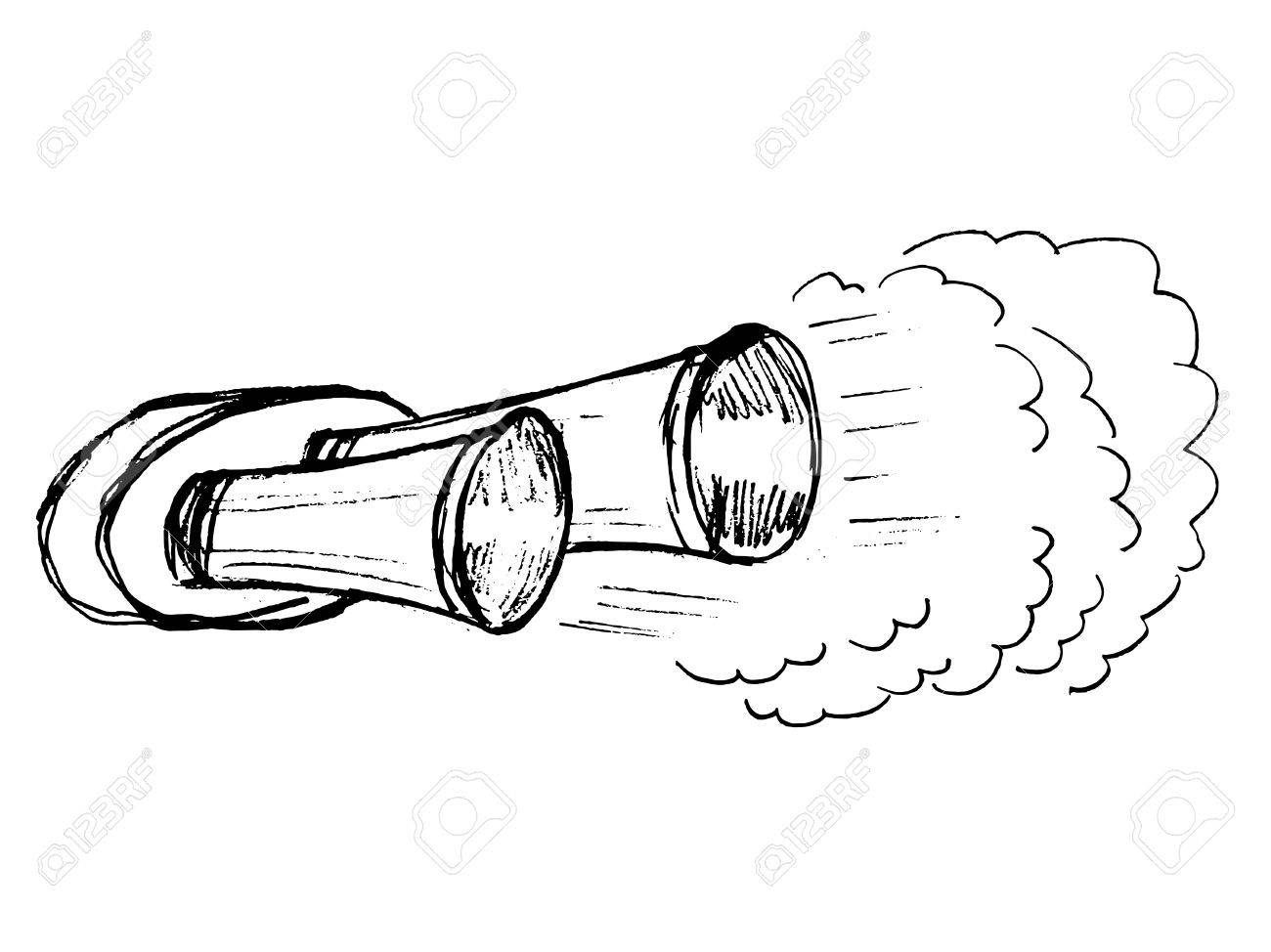 1300x974 Hand Drawn, Illustration Of Car Exhaust Pipe Royalty Free Cliparts