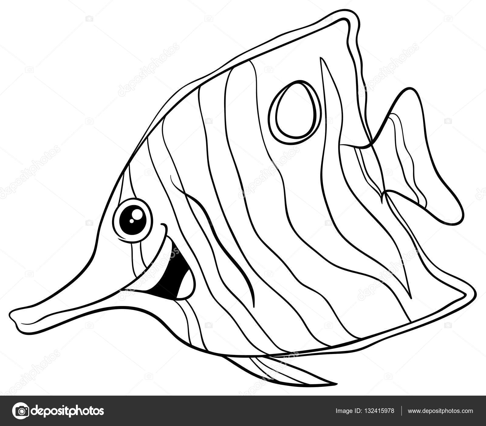 1600x1402 Exotic Fish Coloring Book Stock Vector Izakowski
