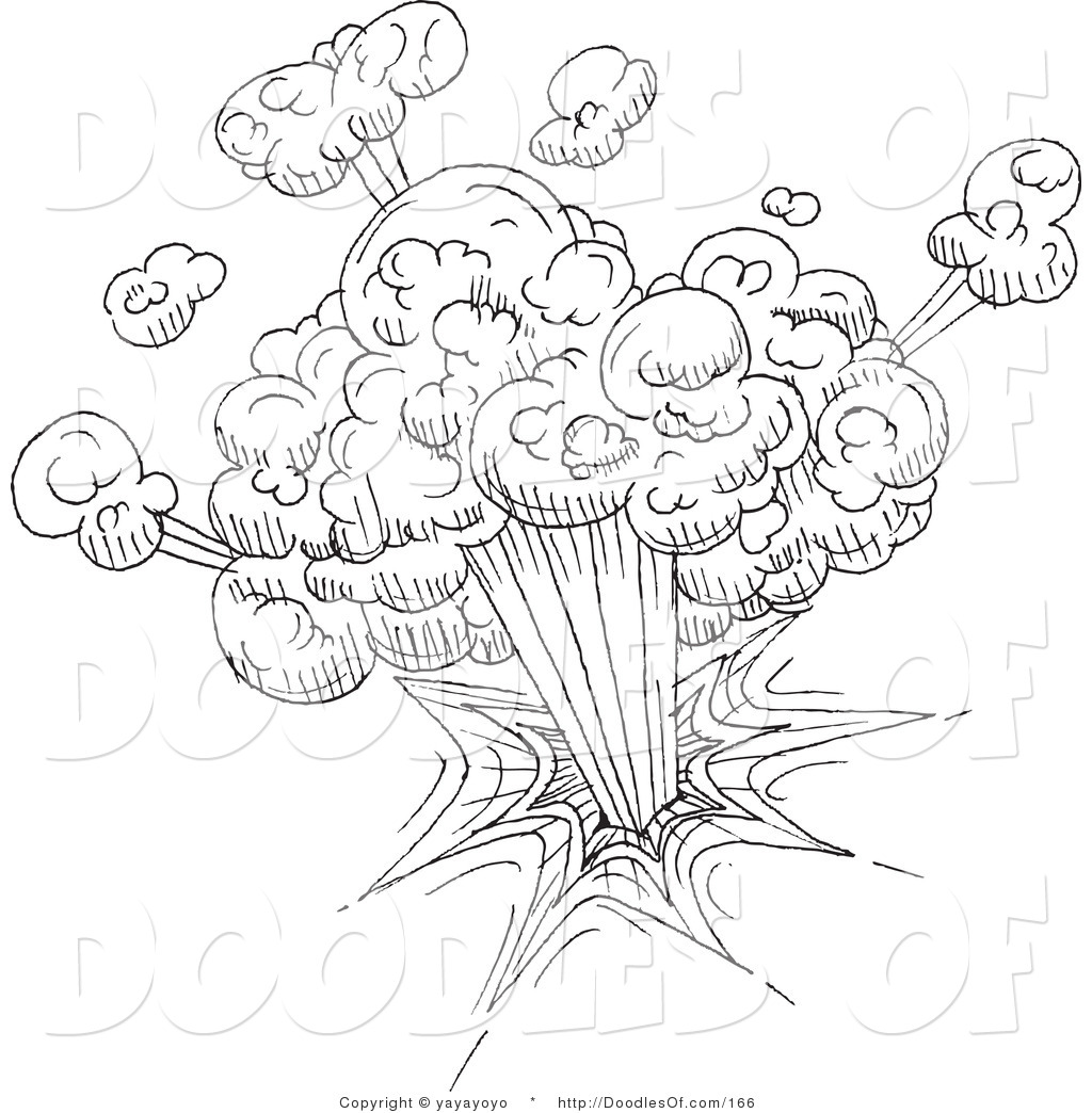 1024x1044 Vector Clipart Of A Black And White Explosion Doodle Sketch