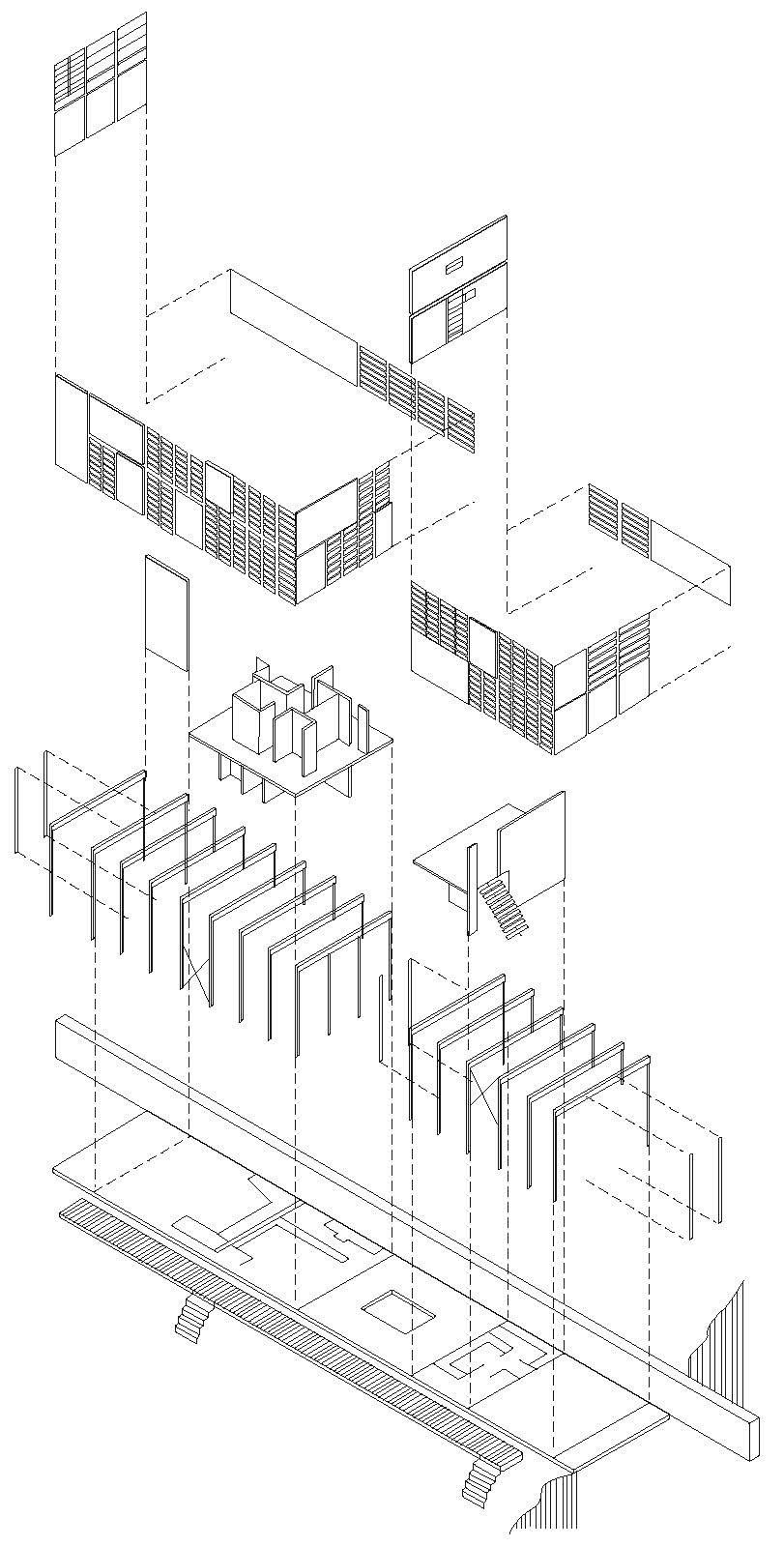 811x1600 Eames House Exploded Axonometric Of Eames House