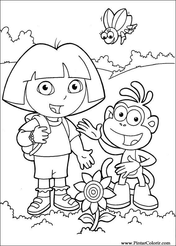 567x794 Drawings To Paint Amp Colour Dora The Explorer